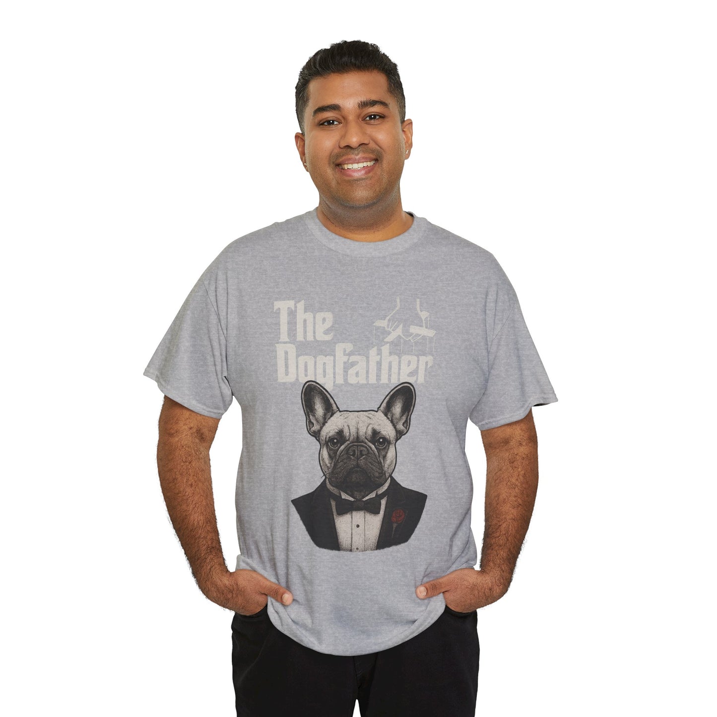 The Dogfather French Bulldog T-Shirt | Funny Dog Dad Tee | Frenchie Lover Gift | Mafia Style Pet Parent Graphic Shirt