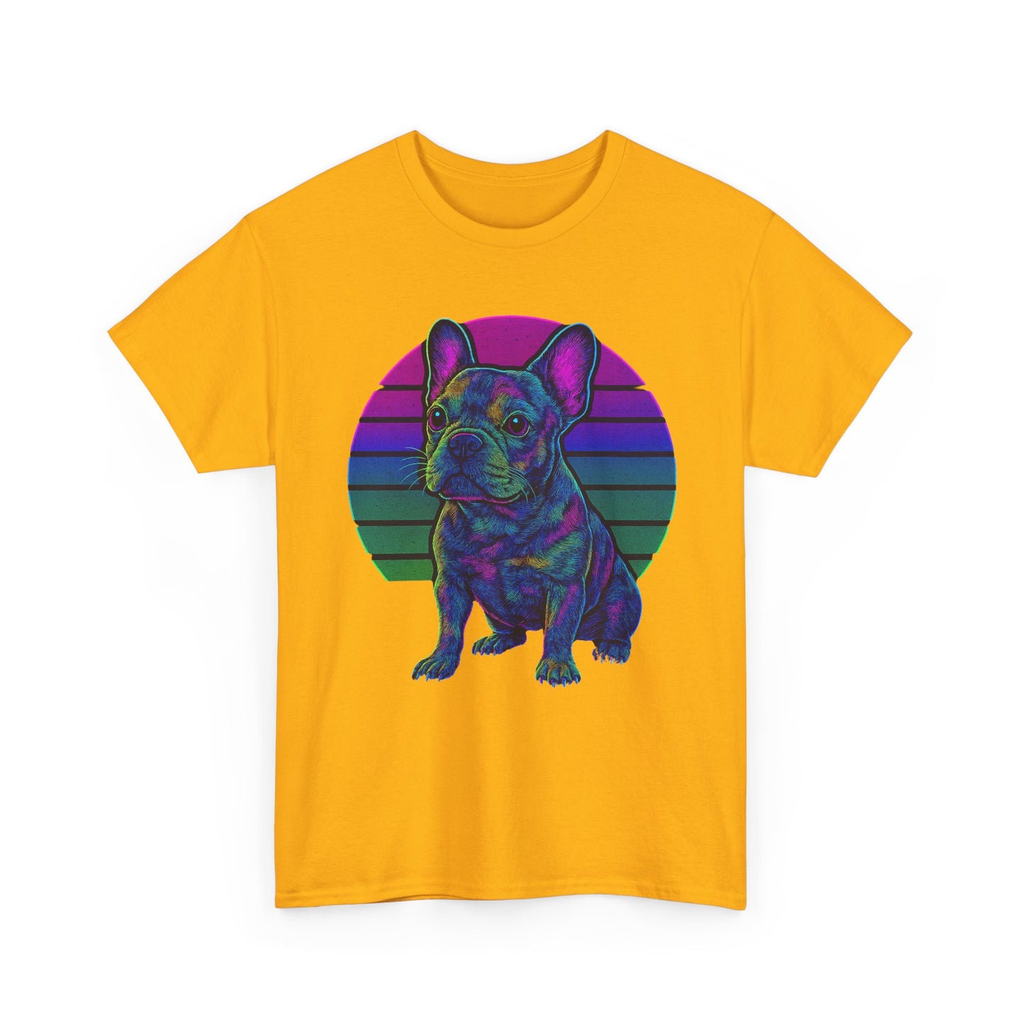Neon French Bulldog T-Shirt | Retro 80s Frenchie Tee | Colorful Dog Lover Shirt | Electric Frenchie Gift for Men & Women