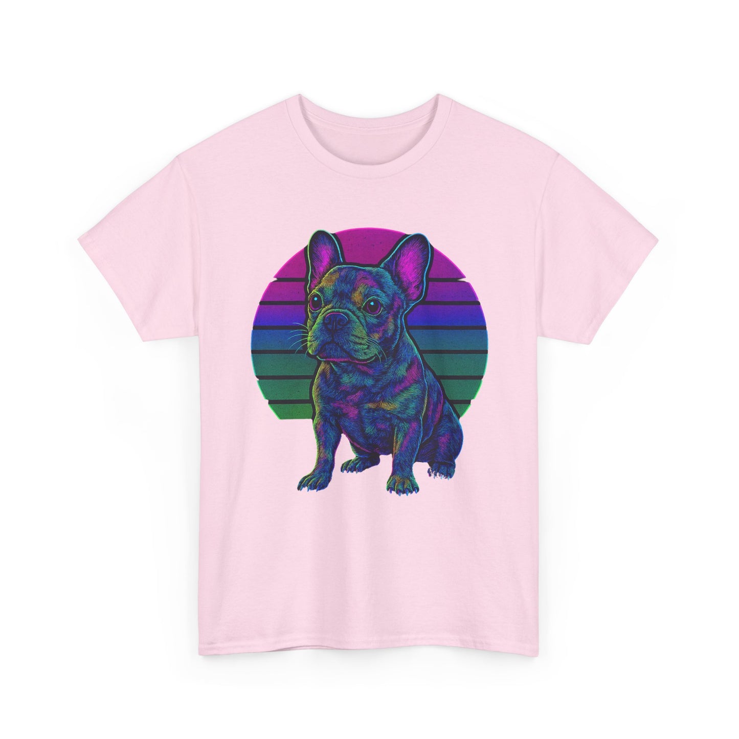 Neon French Bulldog T-Shirt | Retro 80s Frenchie Tee | Colorful Dog Lover Shirt | Electric Frenchie Gift for Men & Women