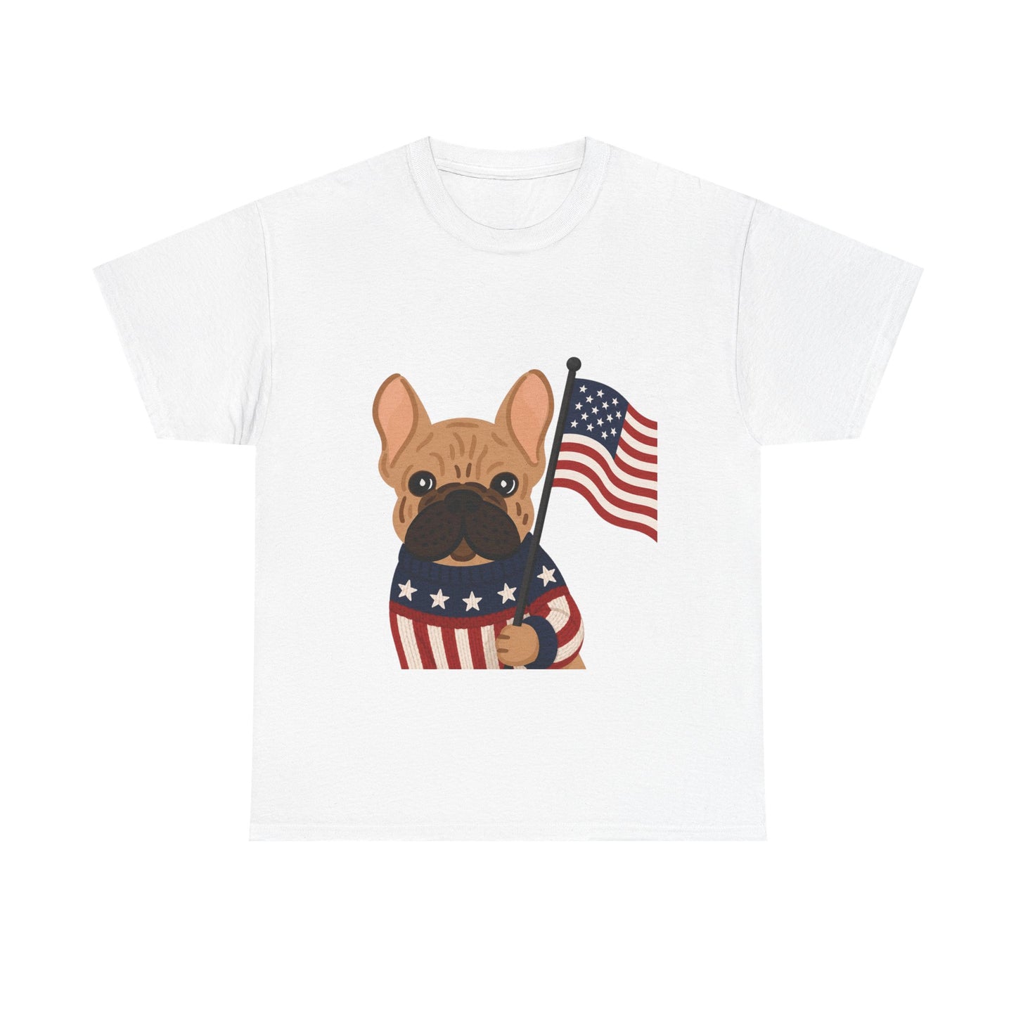 Patriotic French Bulldog Shirt, American Flag Frenchie Tee, Fourth of July Dog Lover Shirt, USA French Bulldog Gift, Patriotic Puppy Sweater Tee
