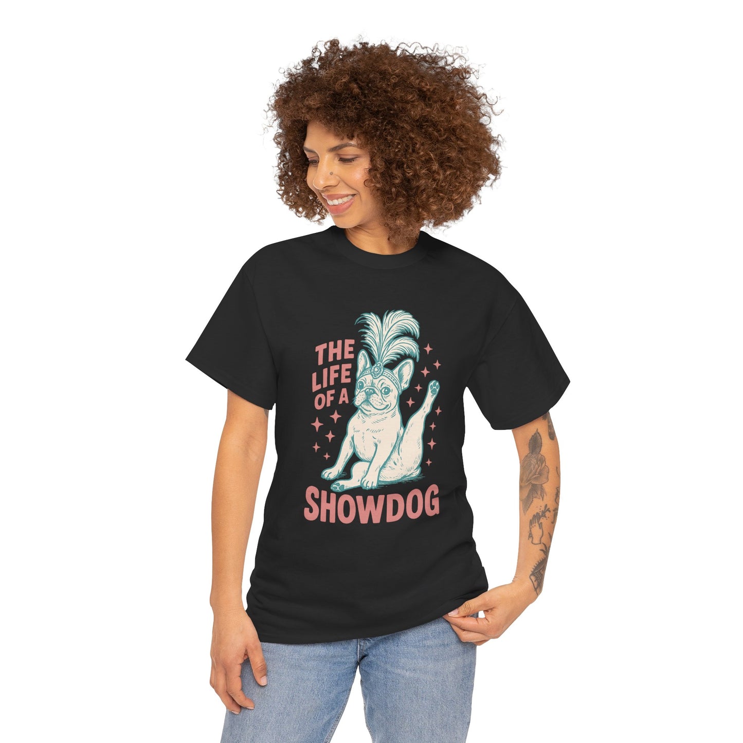The Life of a Showdog Frenchie T-Shirt – Funny Retro French Bulldog Tee, Vintage Dog Lover Shirt, Cute Pet Parent Gift