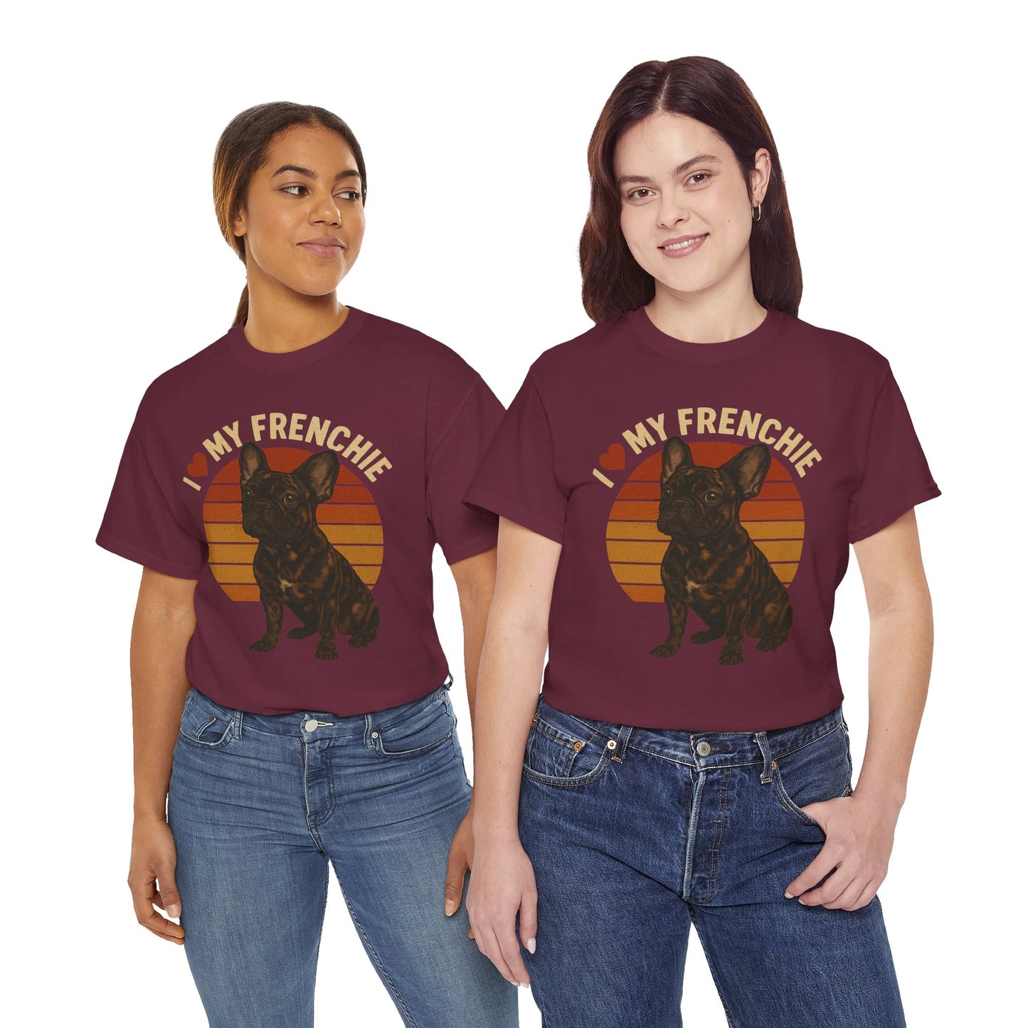 I Love My Frenchie T-Shirt | Merle French Bulldog Retro Tee | Vintage Dog Lover Shirt | Frenchie Mom & Dad Gift