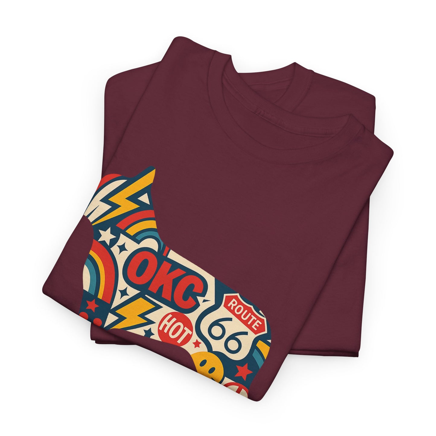 Oklahoma Route 66 French Bulldog T-Shirt | Retro OKC Frenchie Tee | Vintage Route 66 Dog Lover Shirt | Oklahoma Pride Gift for Frenchie Fans