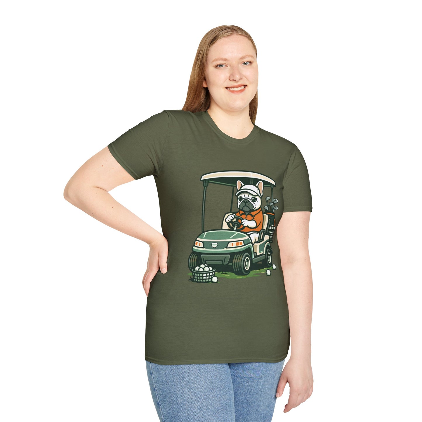 French Bulldog Golf Cart Shirt, Funny Golf Frenchie Tee, Golf Lover Gift, Frenchie Golfer T-Shirt, Golf Cart Dog Shirt, Golf Dad Gift, Cute French Bulldog Apparel