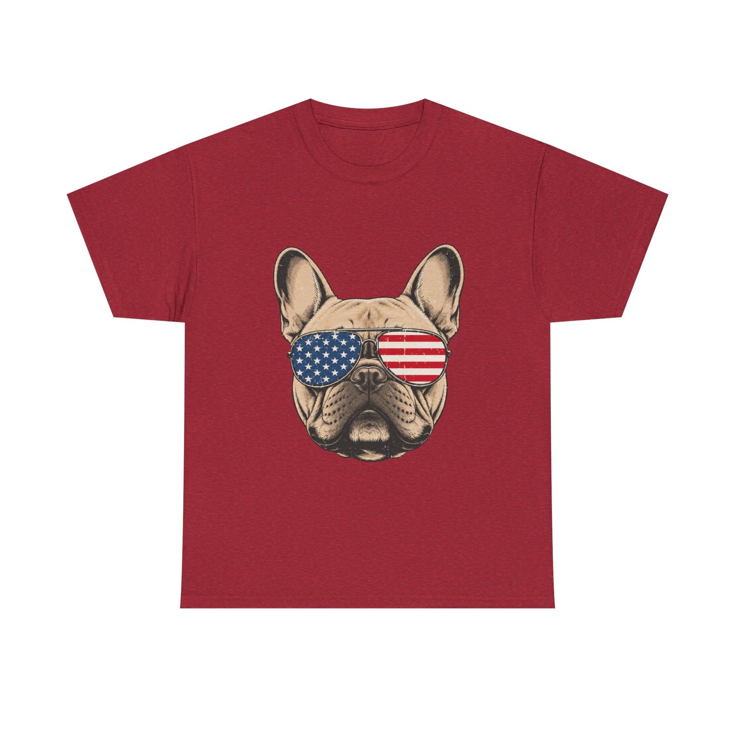 Patriotic French Bulldog Shirt, American Flag Sunglasses Frenchie Tee, Fourth of July Dog Lover Shirt, USA French Bulldog Gift