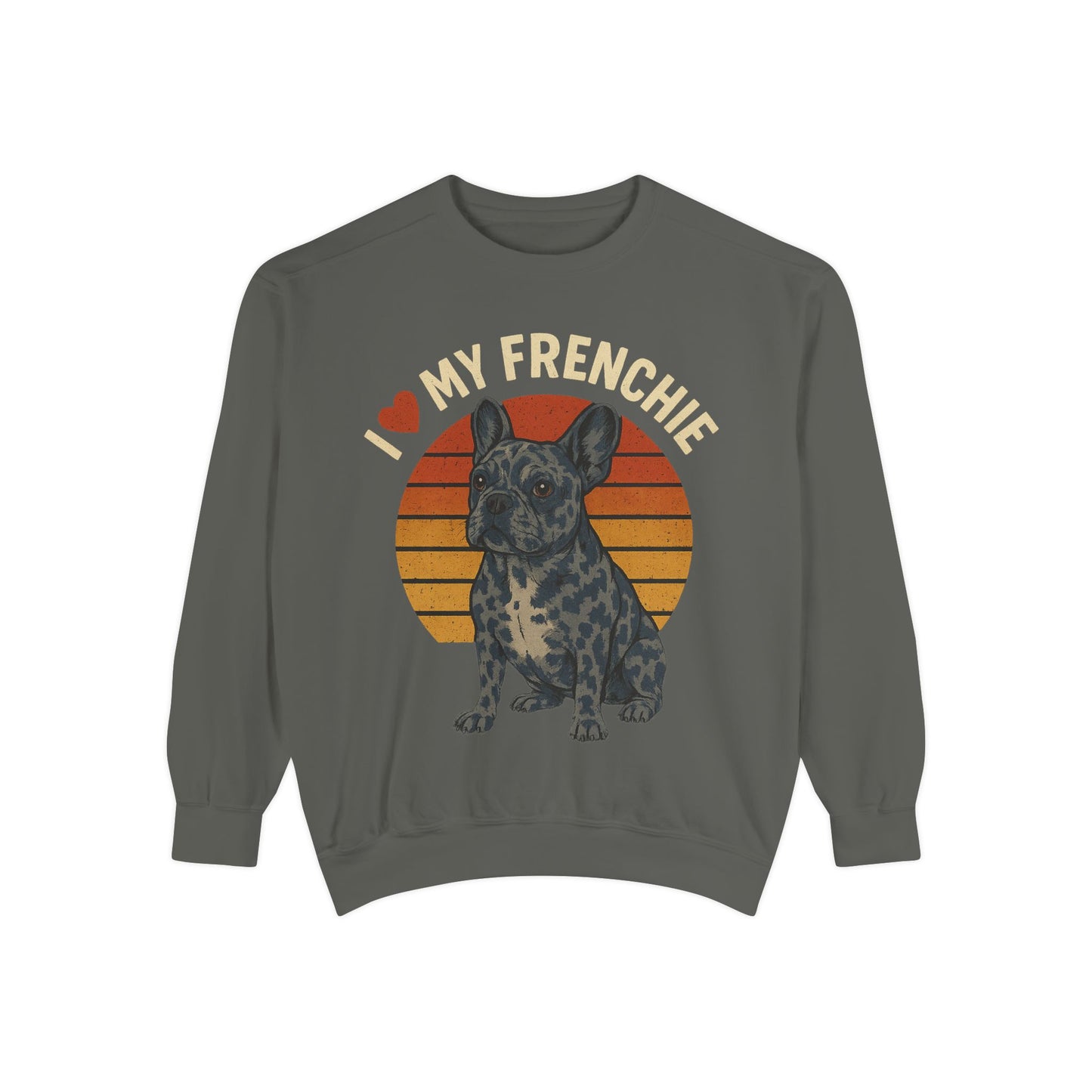 Retro Merle French Bulldog Pullover | Vintage Frenchie Sweatshirt | Cute Dog Lover Gift | Unisex Cozy French Bulldog Sweater