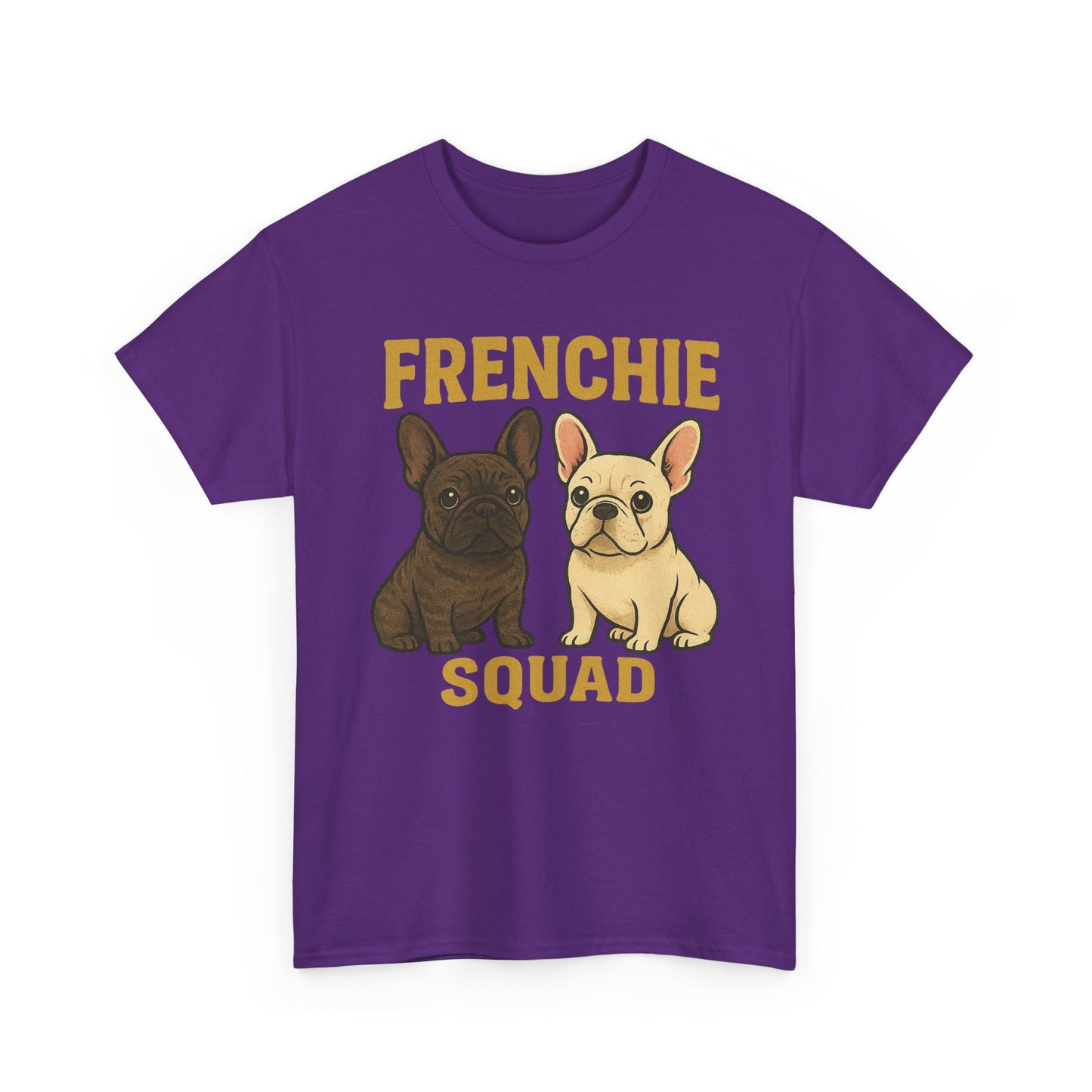 Frenchie Squad T-Shirt | Matching French Bulldog Lover Tee | Retro Dog Mom & Dad Shirt | Cute Frenchie Crew Top | Brindle & Cream Bulldog Graphic