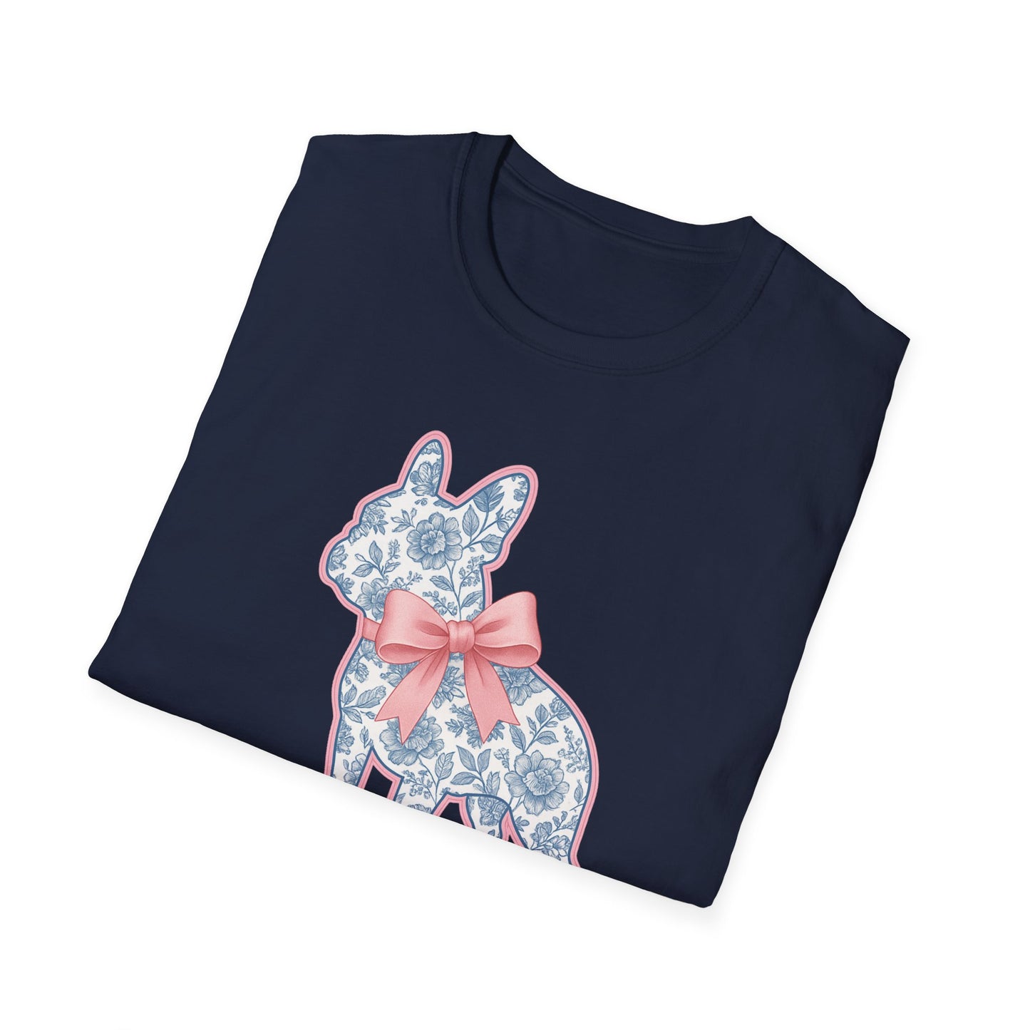 Frenchie Mama Shirt – Floral French Bulldog Silhouette Tee with Pink Bow, Dog Mom Gift, Cute Frenchie Lover T-Shirt, Pastel Dog Mom Apparel