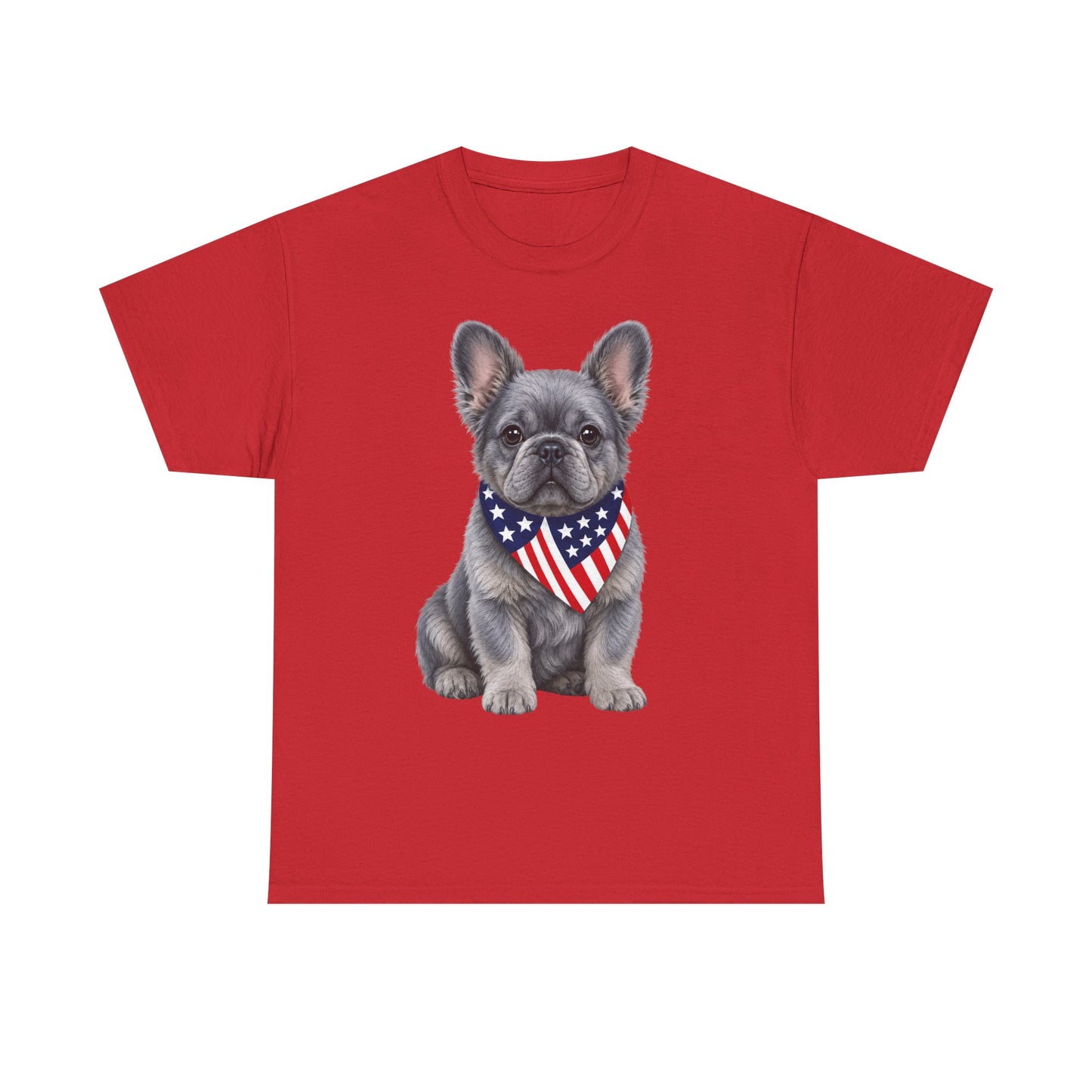 Patriotic Fluffy French Bulldog Shirt, Fluffy Frenchie American Flag Tee, Fourth of July Dog Lover Shirt, USA Fluffy Frenchie Gift