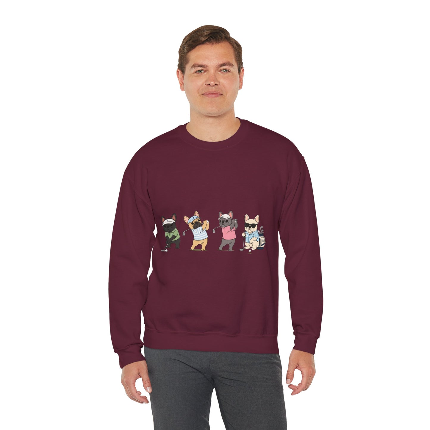 Frenchie Golf Sweatshirt, French Bulldog Golf Crewneck, Funny Golf Dog Sweatshirt, Golf Lover Gift, Country Club Frenchie Pullover