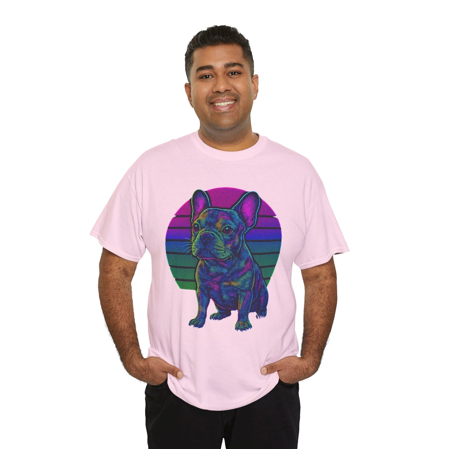 Neon French Bulldog T-Shirt | Retro 80s Frenchie Tee | Colorful Dog Lover Shirt | Electric Frenchie Gift for Men & Women