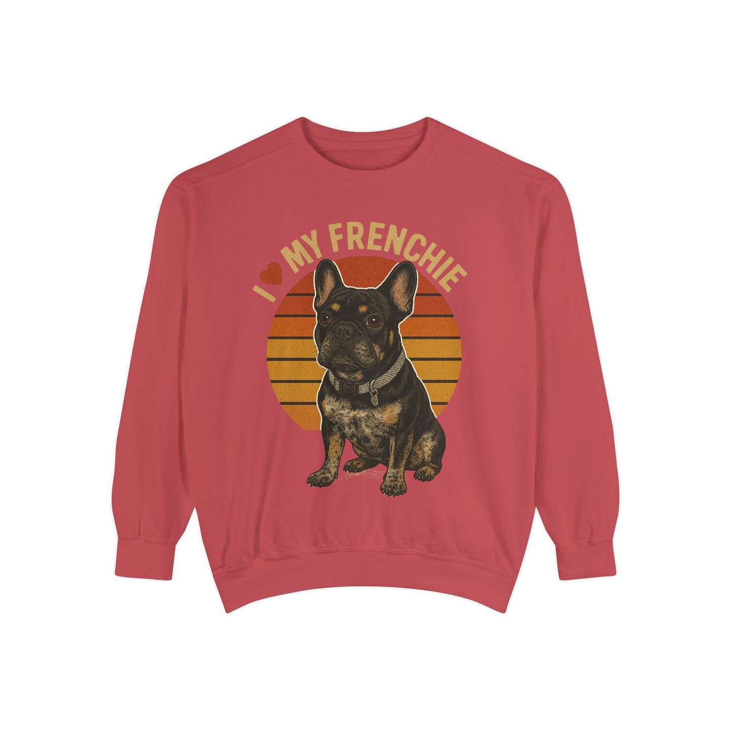 I Love My Frenchie Sweatshirt | Retro French Bulldog Pullover | Vintage Dog Lover Crewneck | Frenchie Mom & Dad Gift