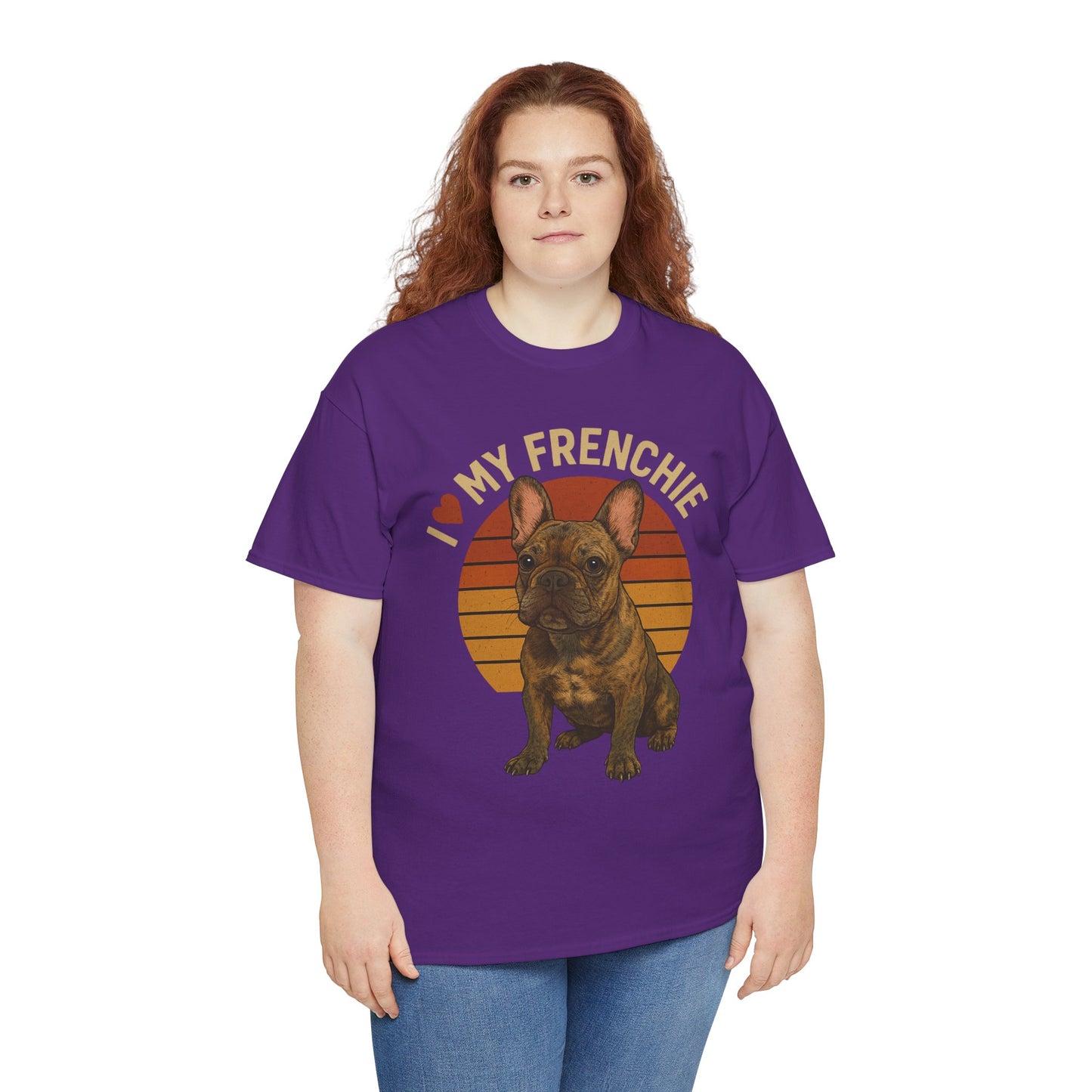 I Love My Frenchie T-Shirt | Brindle French Bulldog Retro Tee | Vintage Dog Lover Shirt | Frenchie Mom & Dad Gift