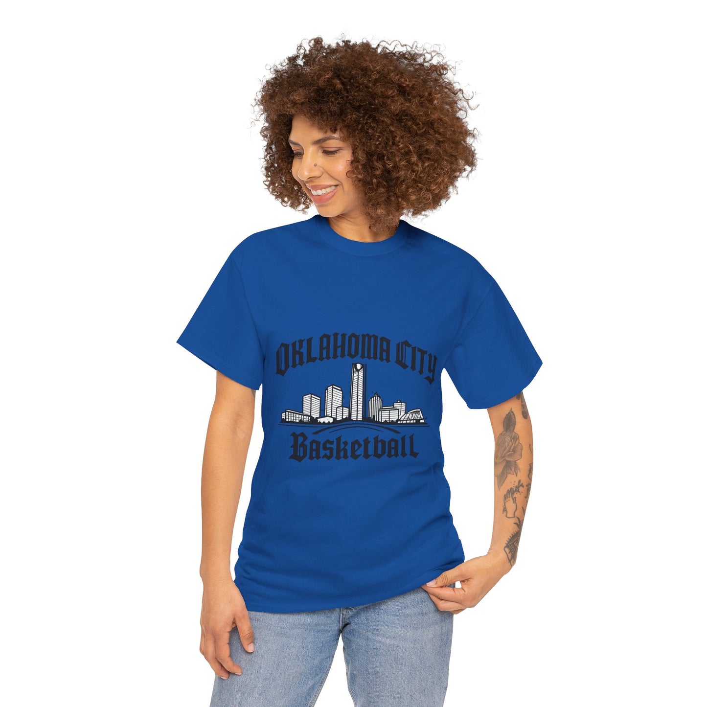 Oklahoma City Basketball Shirt, OKC Skyline Tee, Oklahoma Basketball Fan Shirt, thunder Sports Shirt, Orange Basketball Graphic Tee