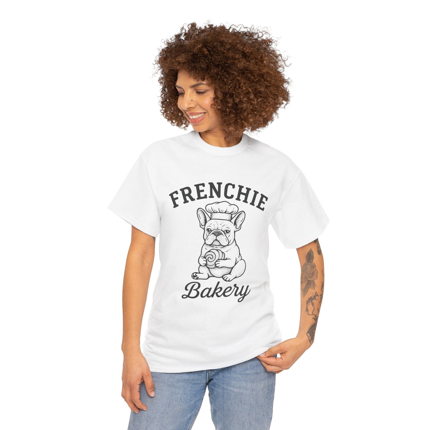 Frenchie Bakery T-Shirt French Bulldog Chef Tee, Cute Dog Lover Gift, Vintage Frenchie Café Graphic