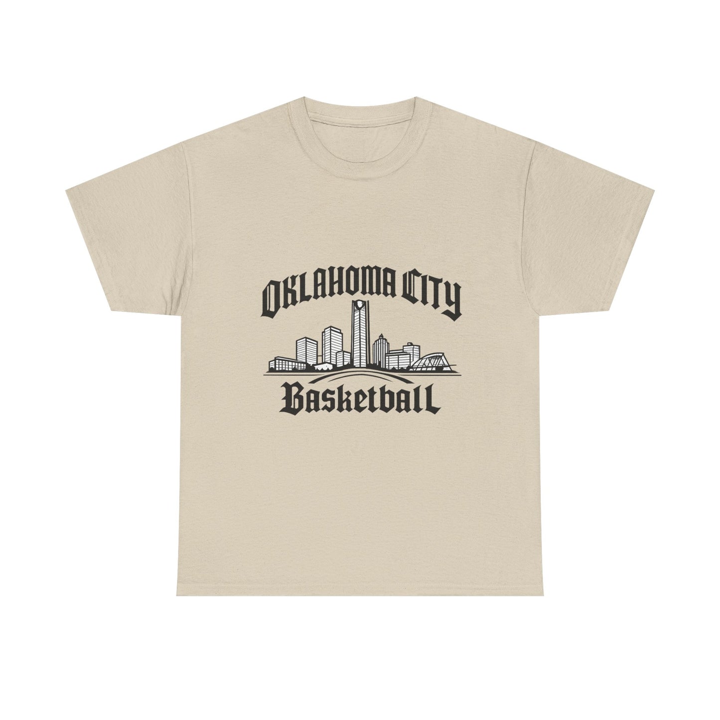 Oklahoma City Basketball Shirt, OKC Skyline Tee, Oklahoma Basketball Fan Shirt, thunder Sports Shirt, Orange Basketball Graphic Tee
