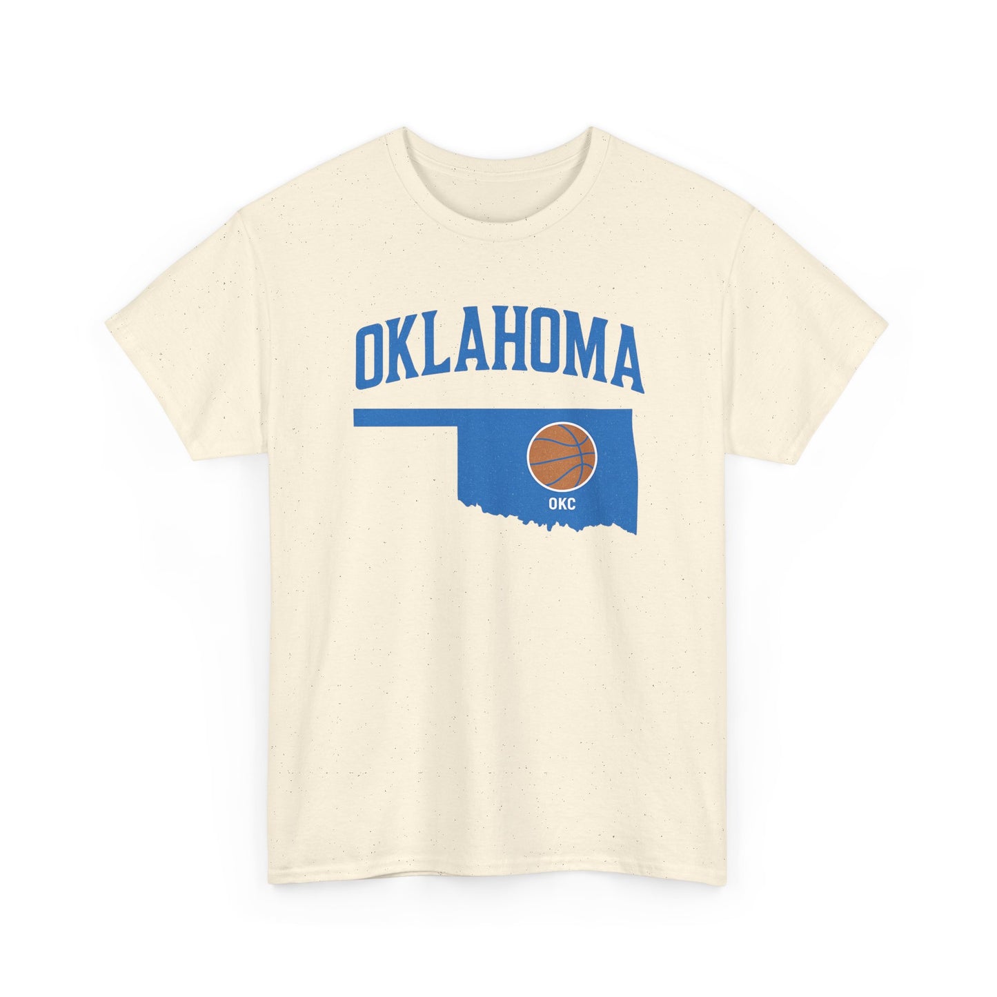 Oklahoma City Basketball Shirt | OKC Basketball Style Tee | Blue & Orange Oklahoma State T-Shir