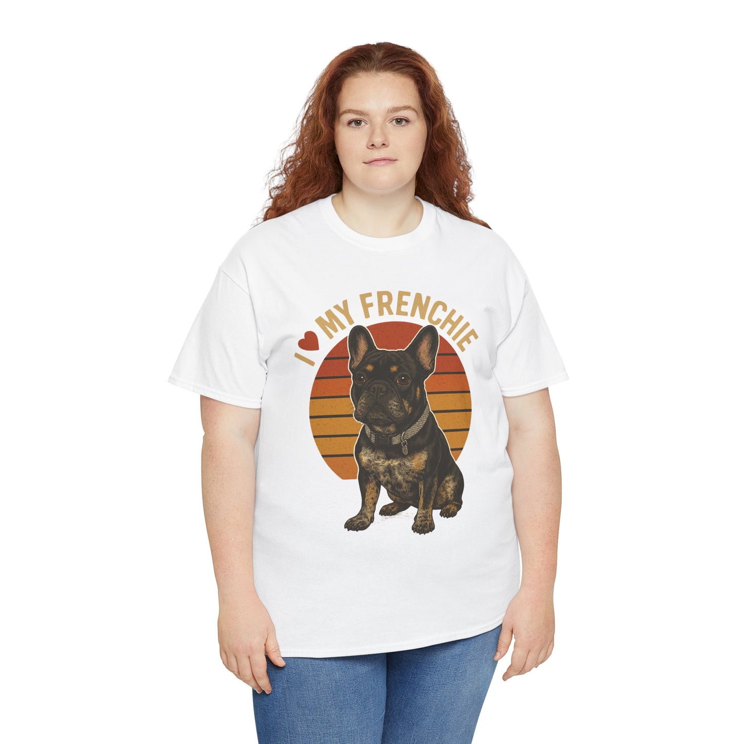 I Love My Frenchie T-Shirt | Retro French Bulldog Tee | Black & Tan Frenchie Gift | Vintage Dog Lover Shirt for Frenchie Moms & Dads