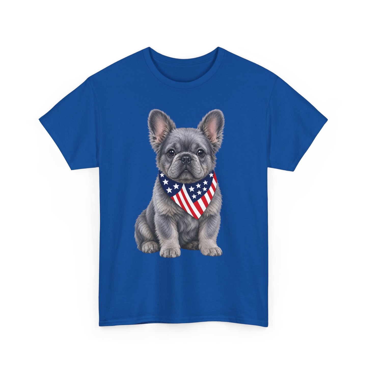 Patriotic Fluffy French Bulldog Shirt, Fluffy Frenchie American Flag Tee, Fourth of July Dog Lover Shirt, USA Fluffy Frenchie Gift