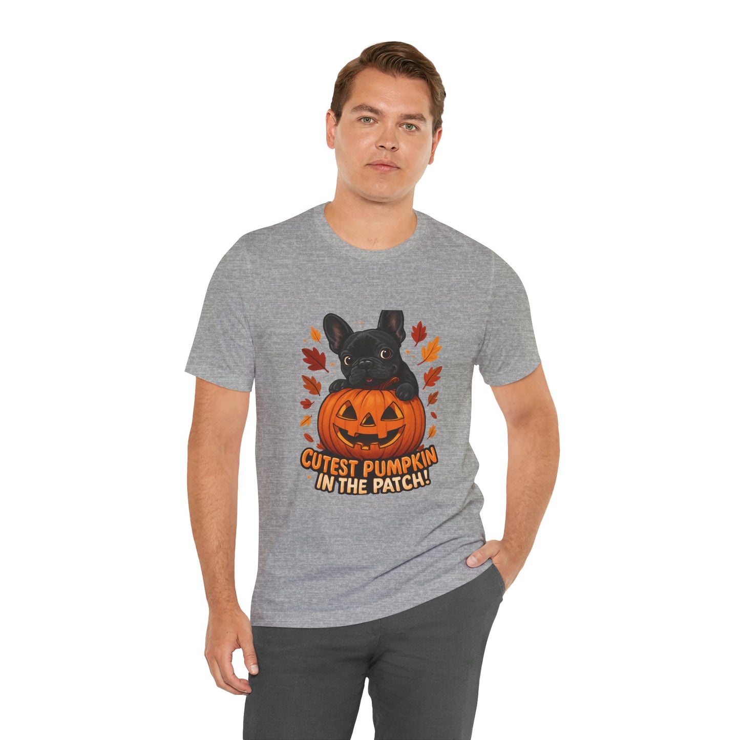 Cutest Pumpkin in the Patch Frenchie T-Shirt | Halloween Dog Lover Tee | Fall French Bulldog Shirt | Cute Pumpkin Patch Graphic Tee