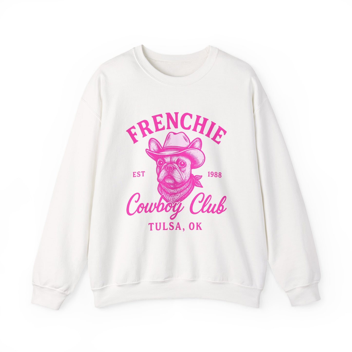 French Bulldog Cowboy Club Pullover | Vintage Western Frenchie Sweatshirt | Cute Dog Lover Gift | Unisex Frenchie Cowboy Sweater