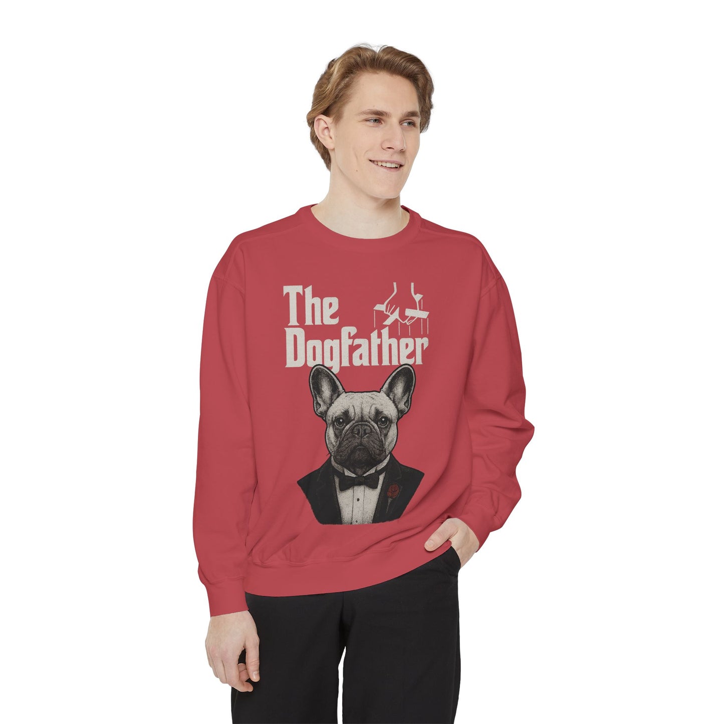 The Dogfather Sweatshirt | Funny French Bulldog Pullover | Dog Dad Crewneck | Mafia Style Frenchie Lover Sweater