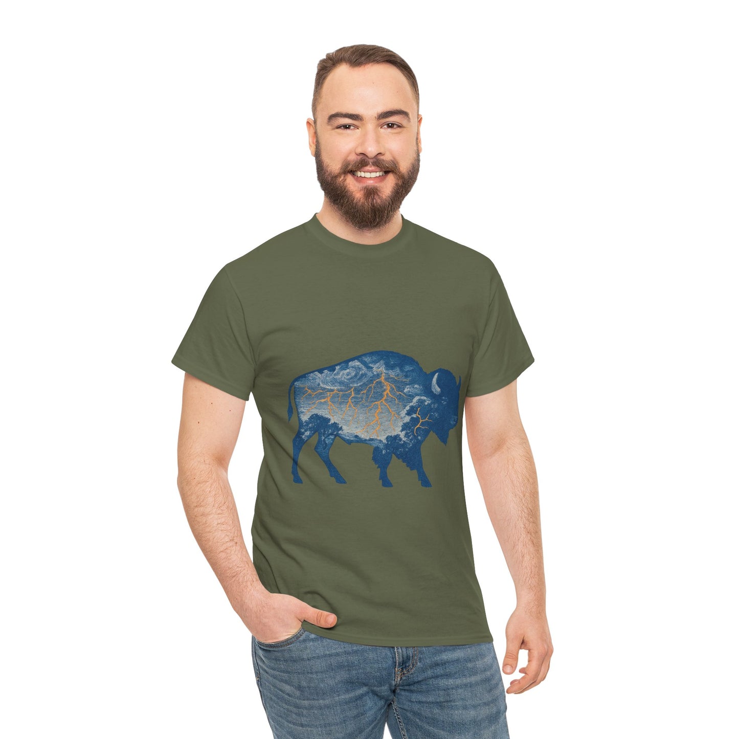 OKC Thunder Buffalo T-Shirt | Oklahoma Bison Lightning Sweatshirt | Retro Oklahoma Basketball Fan Sweater | Unisex