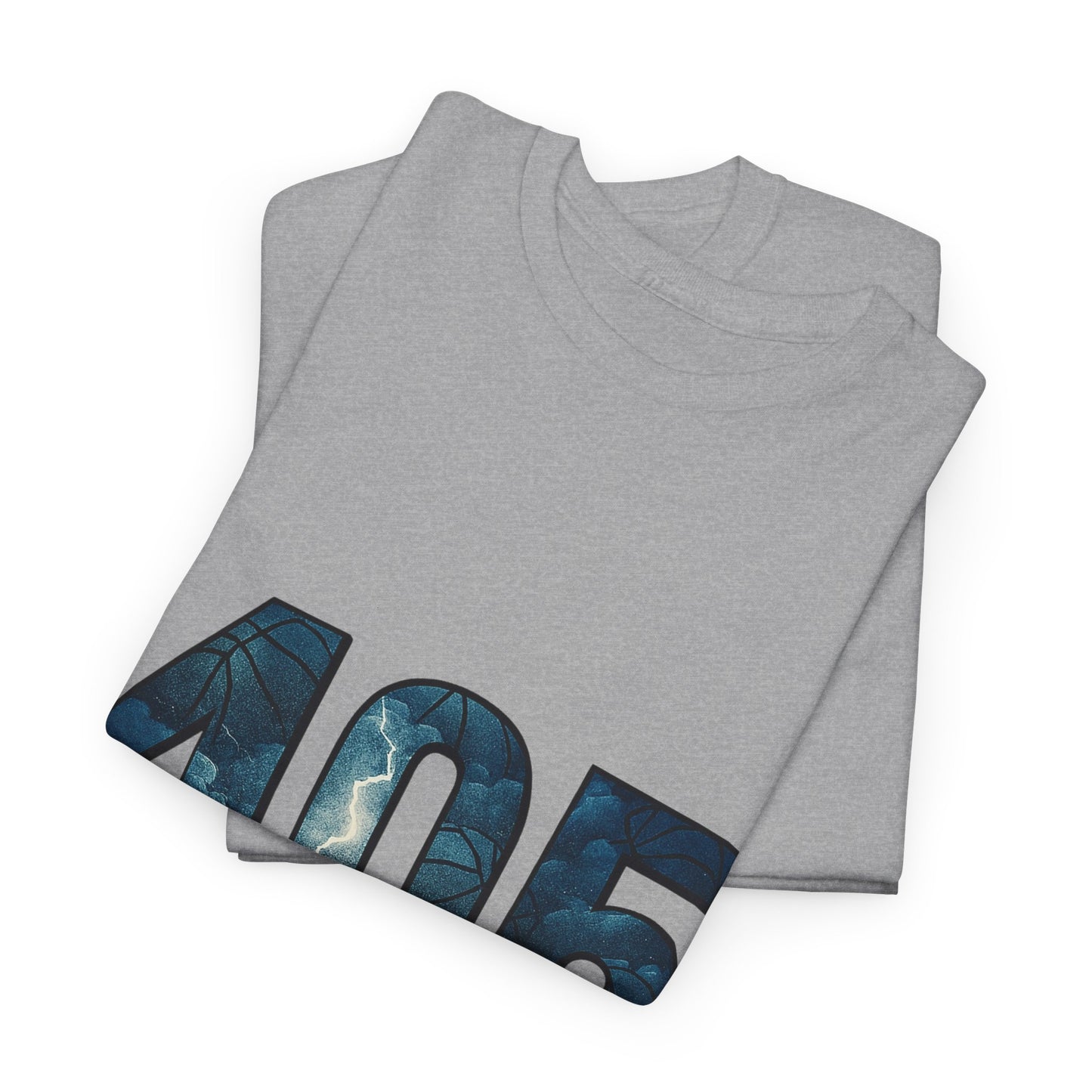 405 Thunder Lightning Tee | OKC Basketball Shirt | Oklahoma Area Code Shirt | Orange & Blue Thunder Fan Graphic Tee | Local Pride Shirt
