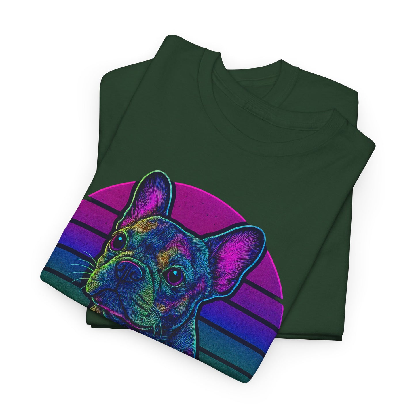 Neon French Bulldog T-Shirt | Retro 80s Frenchie Tee | Colorful Dog Lover Shirt | Electric Frenchie Gift for Men & Women