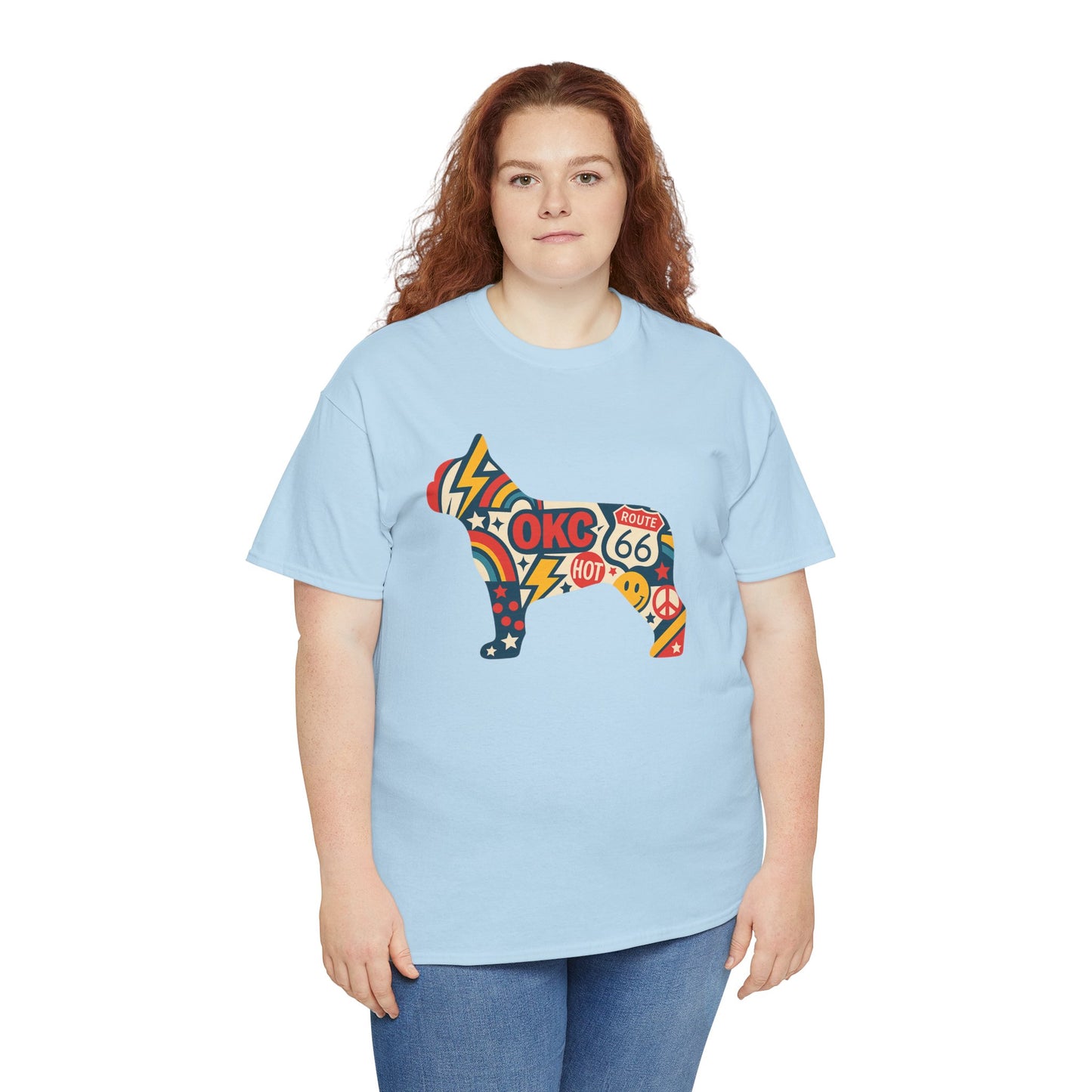 Oklahoma Route 66 French Bulldog T-Shirt | Retro OKC Frenchie Tee | Vintage Route 66 Dog Lover Shirt | Oklahoma Pride Gift for Frenchie Fans
