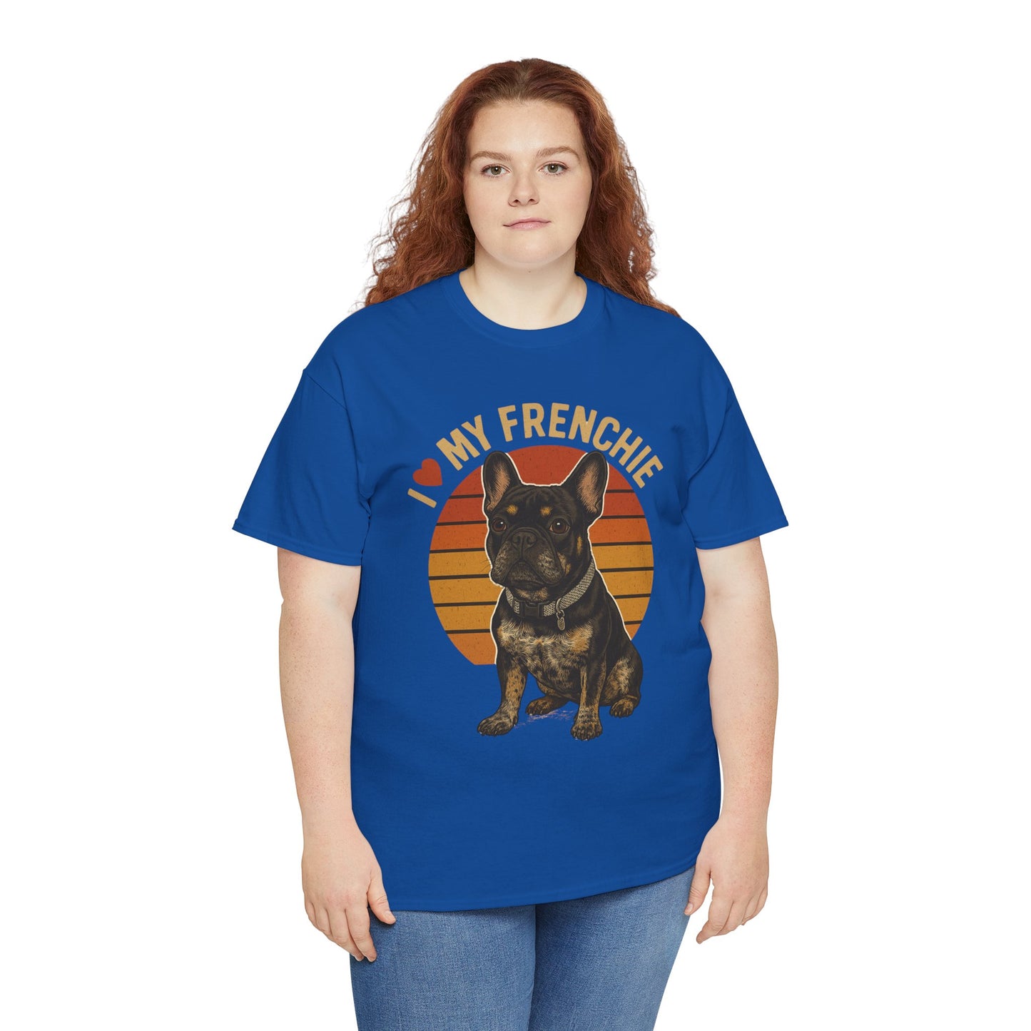 I Love My Frenchie T-Shirt | Retro French Bulldog Tee | Black & Tan Frenchie Gift | Vintage Dog Lover Shirt for Frenchie Moms & Dads
