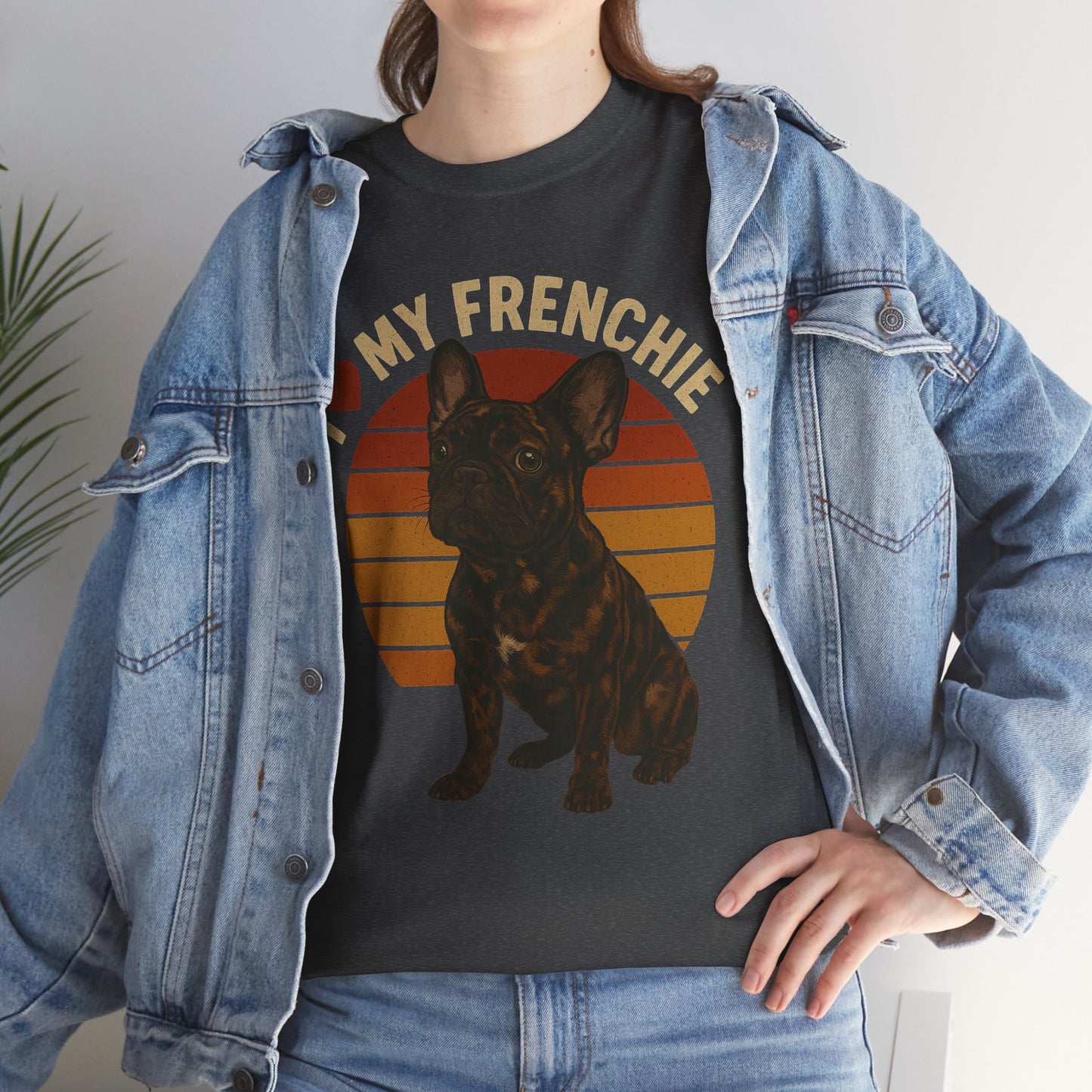 I Love My Frenchie T-Shirt | Merle French Bulldog Retro Tee | Vintage Dog Lover Shirt | Frenchie Mom & Dad Gift