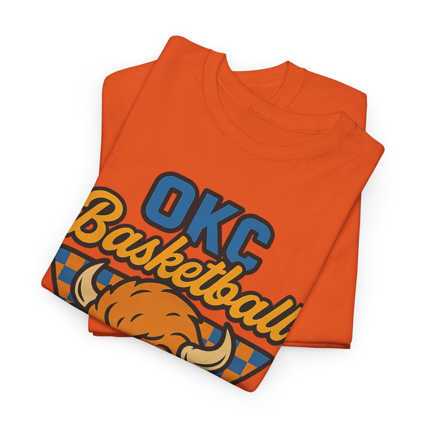 OKC Basketball Bison T-Shirt | Oklahoma City Retro Basketball Tee | Thunder Style Shirt | OKC Fan Gift | Vintage Sports Graphic