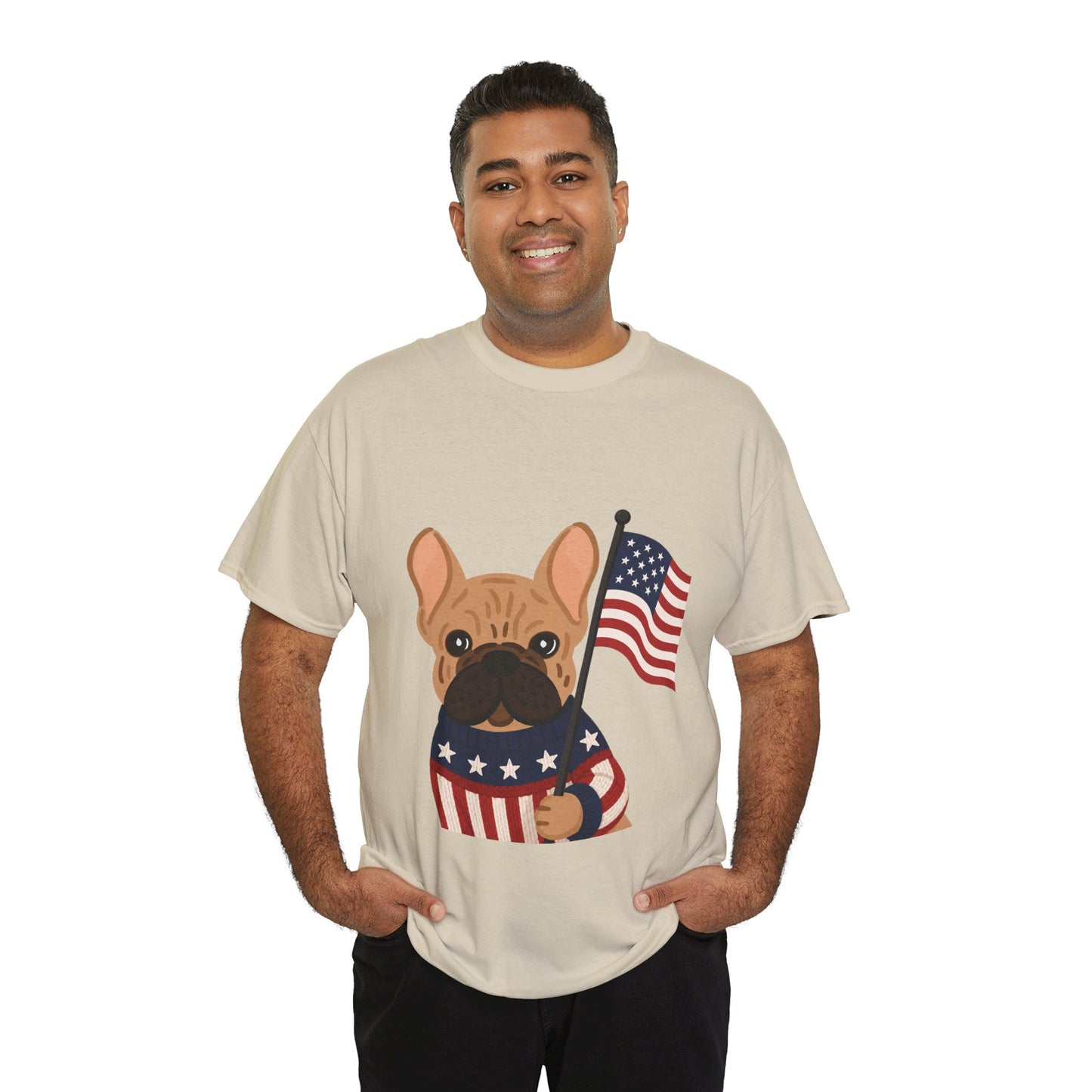 Patriotic French Bulldog Shirt, American Flag Frenchie Tee, Fourth of July Dog Lover Shirt, USA French Bulldog Gift, Patriotic Puppy Sweater Tee