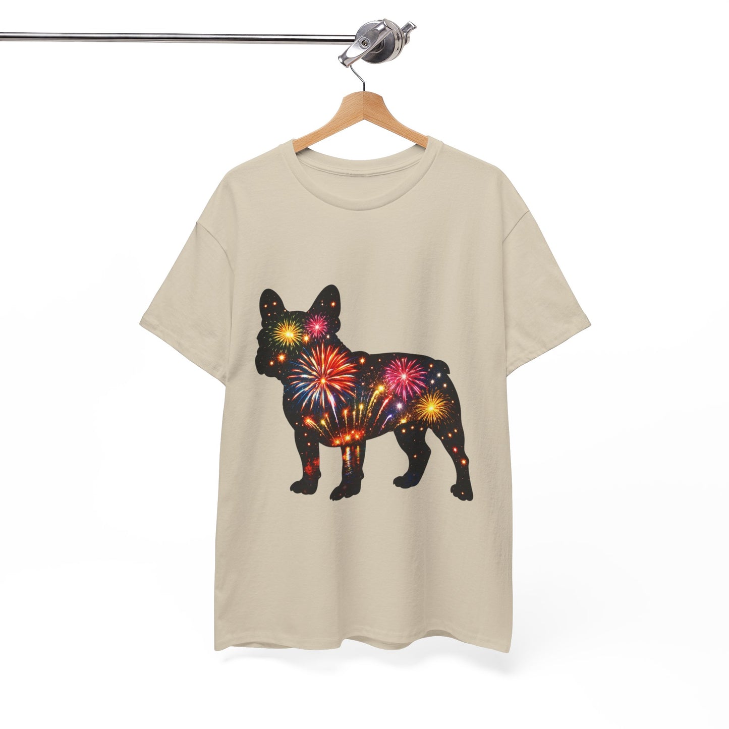 Patriotic French Bulldog Shirt, Fireworks Frenchie Tee, Fourth of July Dog Lover Shirt, Independence Day French Bulldog Gift, USA Dog Tee