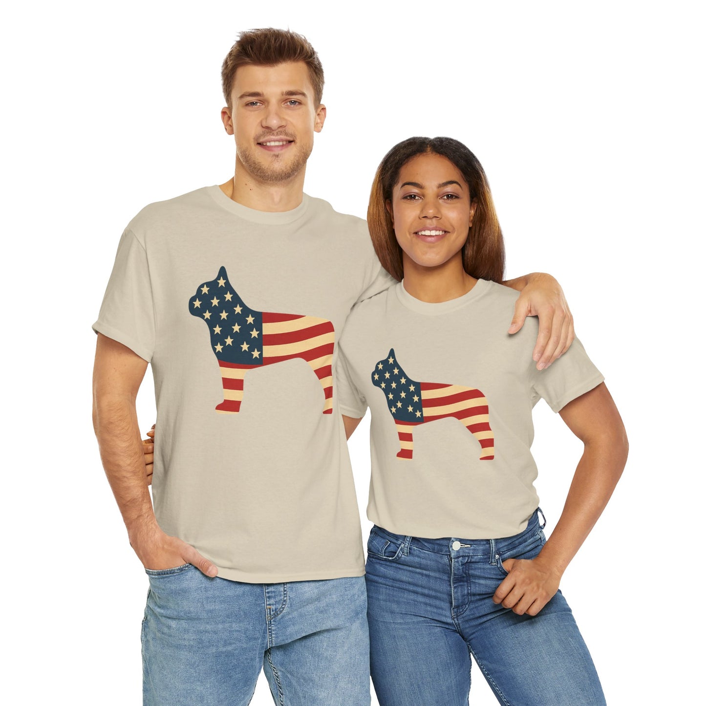 Patriotic French Bulldog T-Shirt | American Flag Frenchie Tee | USA Dog Lover Shirt | 4th of July French Bulldog Gift for Dog Moms & Dads