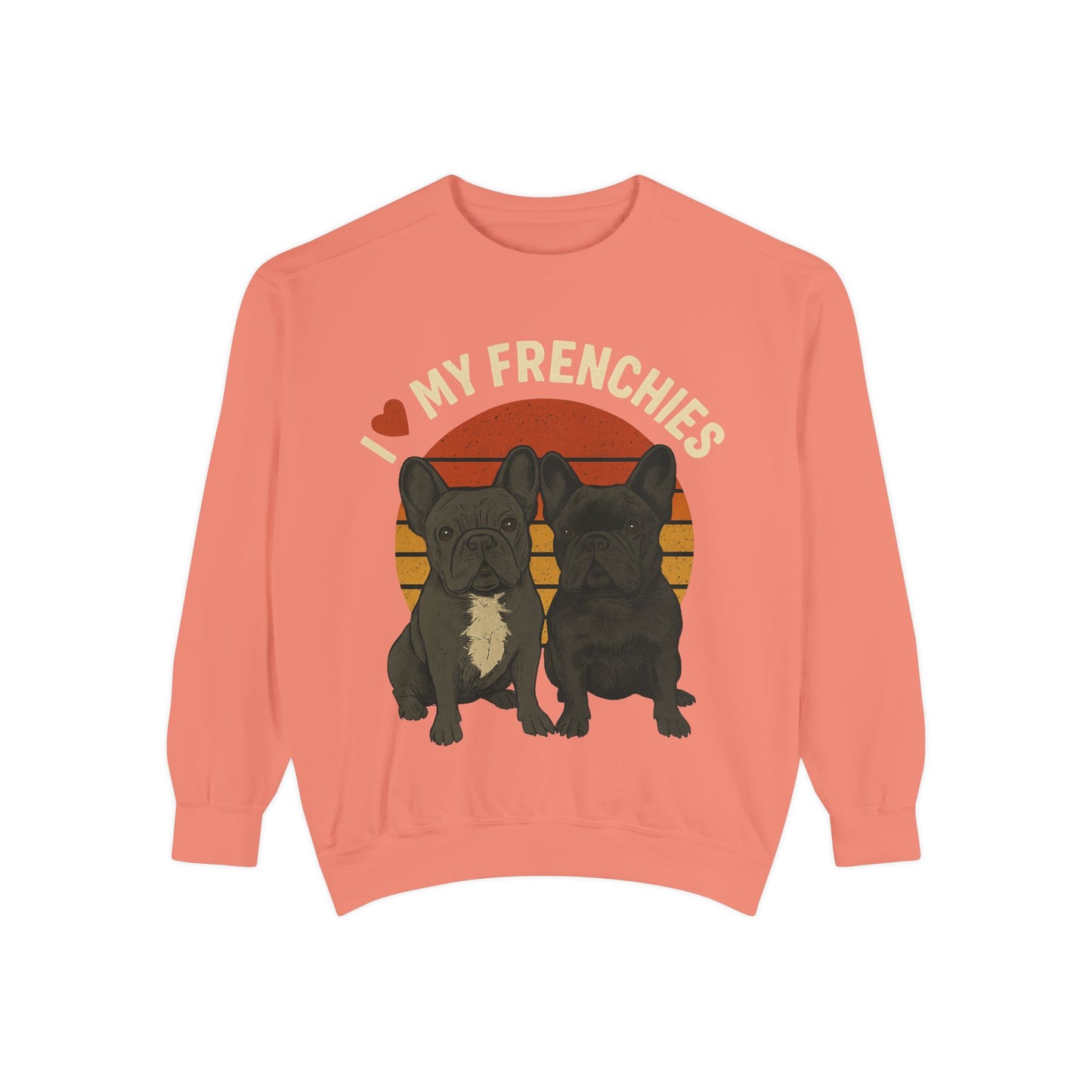 I Love My Frenchies Sweatshirt | Retro French Bulldog Pullover | Vintage Dog Mom Crewneck | Cozy Frenchie Lover Sweater