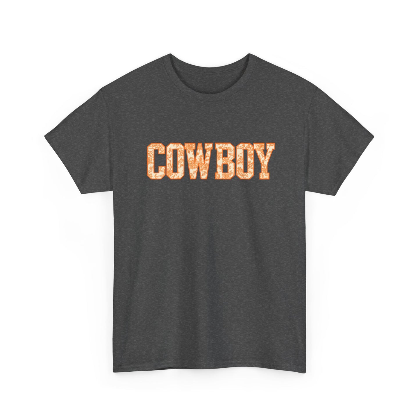 Cowboy Shirt | Western Graphic Tee | Orange Cowboy Typography Shirt | Oklahoma Football Tee | Country Style Cowboy Fan Gift