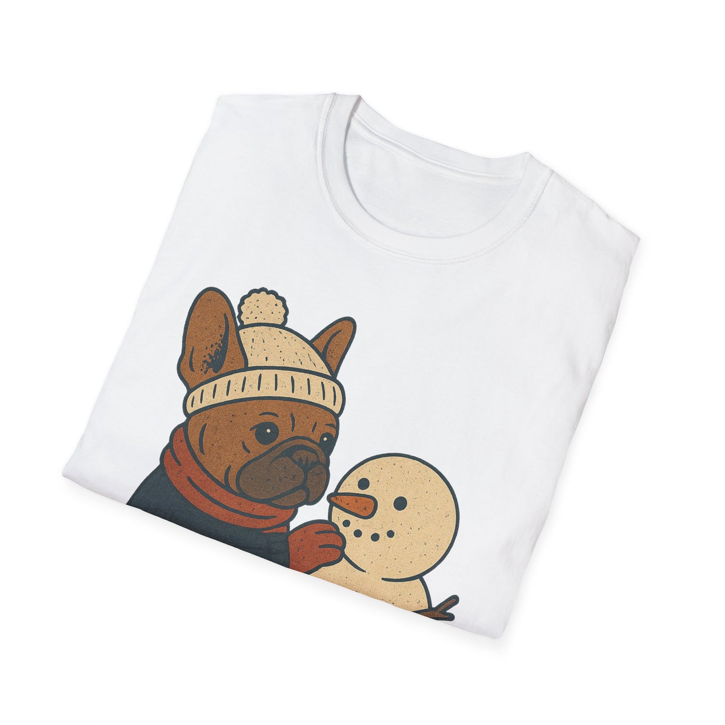 French Bulldog Snowman T-Shirt • Cute Winter Frenchie Tee • Holiday Dog Lover Shirt • Christmas Pup Graphic • Cozy Winter Pet Lover Gift