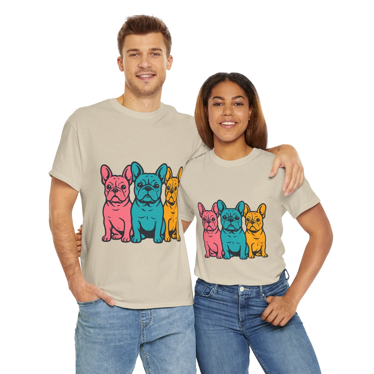 Pop Art French Bulldog T-Shirt | Colorful Frenchie Graphic Tee | Retro Dog Lover Shirt | Bright 80s Style Pet Gift | Fun Unisex Dog Mom Shirt