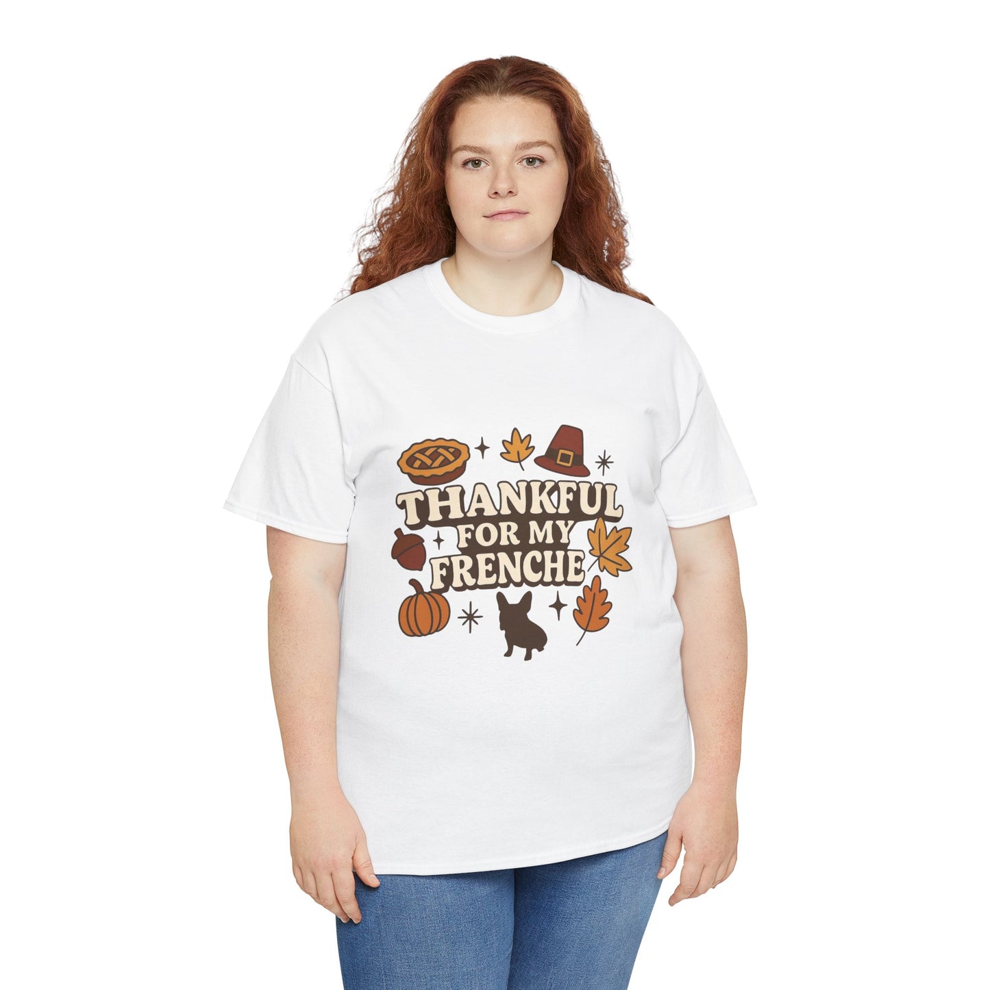 Thankful for My Frenchie Shirt – Thanksgiving French Bulldog Tee, Fall Dog Lover Gift, Autumn Pet Parent T-Shirt, Cute Pumpkin Pie Graphic