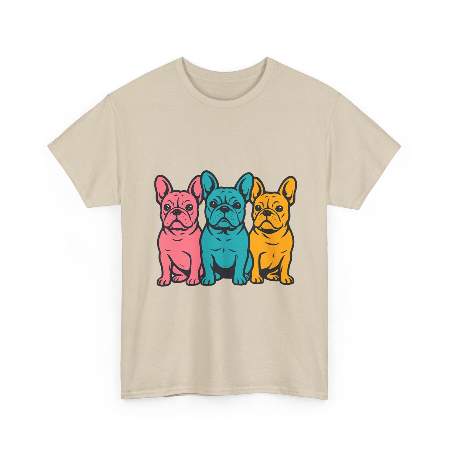 Pop Art French Bulldog T-Shirt | Colorful Frenchie Graphic Tee | Retro Dog Lover Shirt | Bright 80s Style Pet Gift | Fun Unisex Dog Mom Shirt
