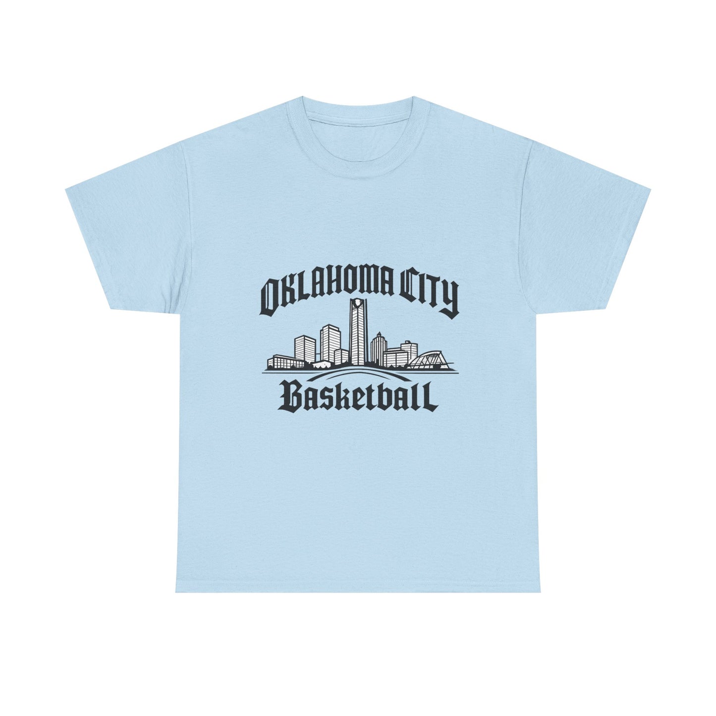 Oklahoma City Basketball Shirt, OKC Skyline Tee, Oklahoma Basketball Fan Shirt, thunder Sports Shirt, Orange Basketball Graphic Tee