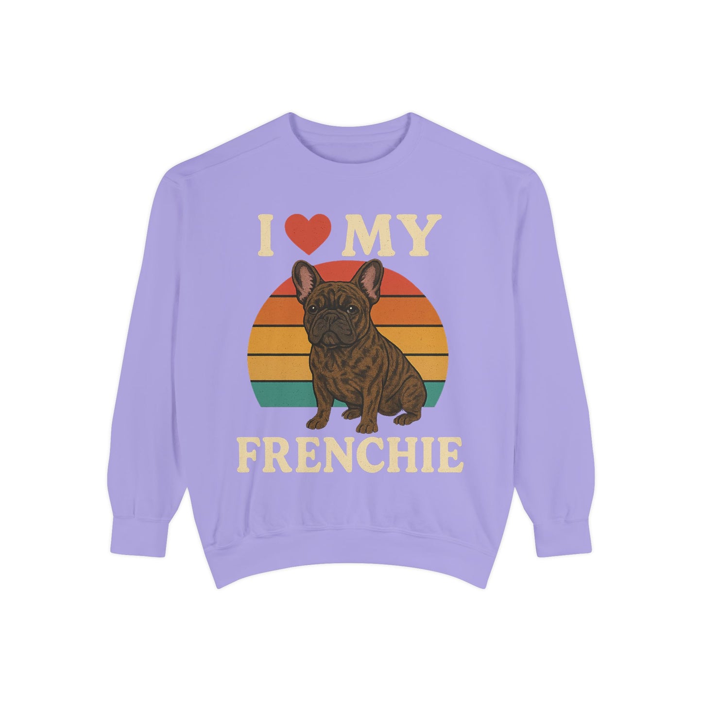 Retro Brindle French Bulldog Pullover | Vintage Frenchie Sweatshirt | Cute Dog Lover Gift | Unisex Cozy French Bulldog Sweater