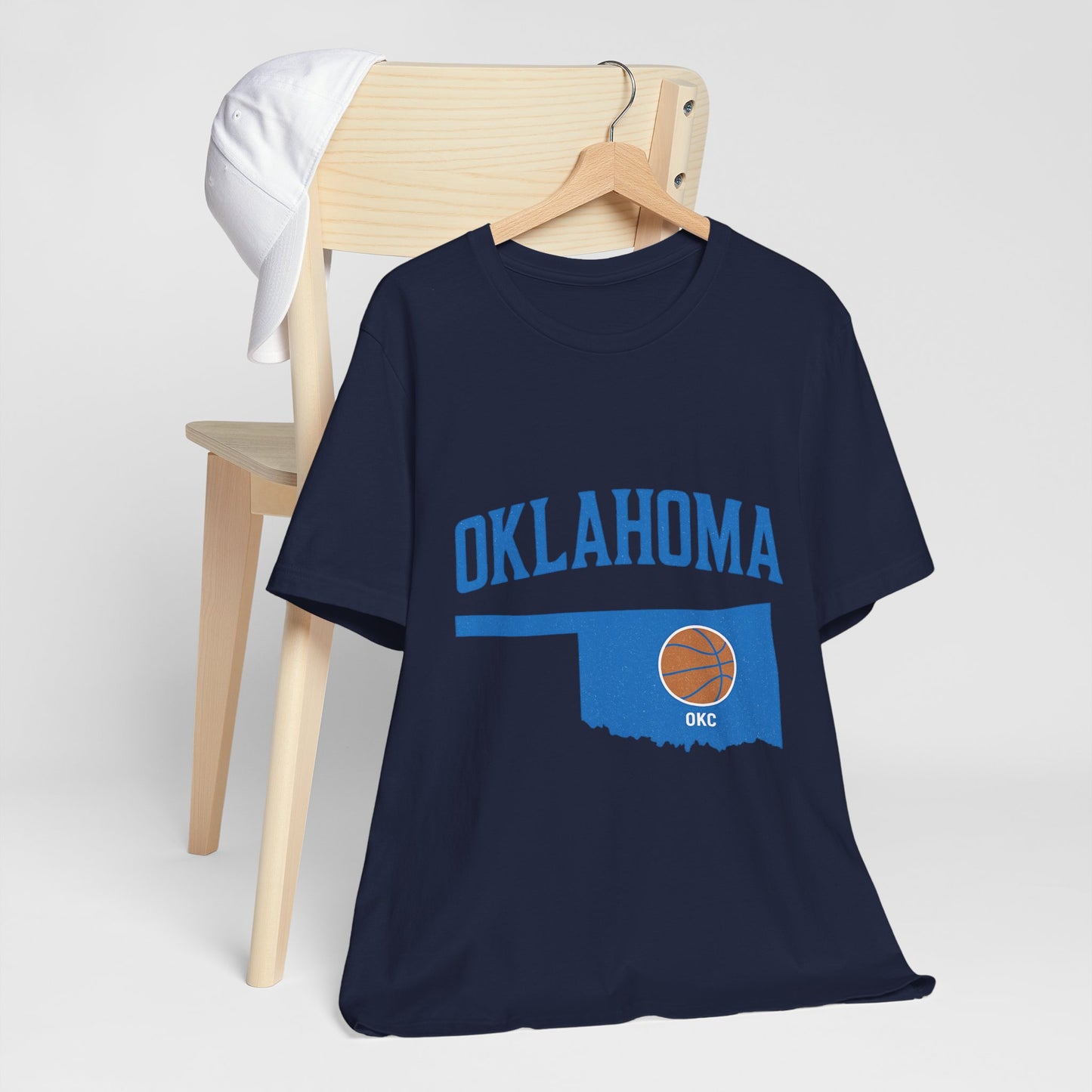 Oklahoma Basketball T-Shirt | OKC State Outline Tee | Blue and Orange Game Day Shirt | Retro Oklahoma Sports Graphic Top