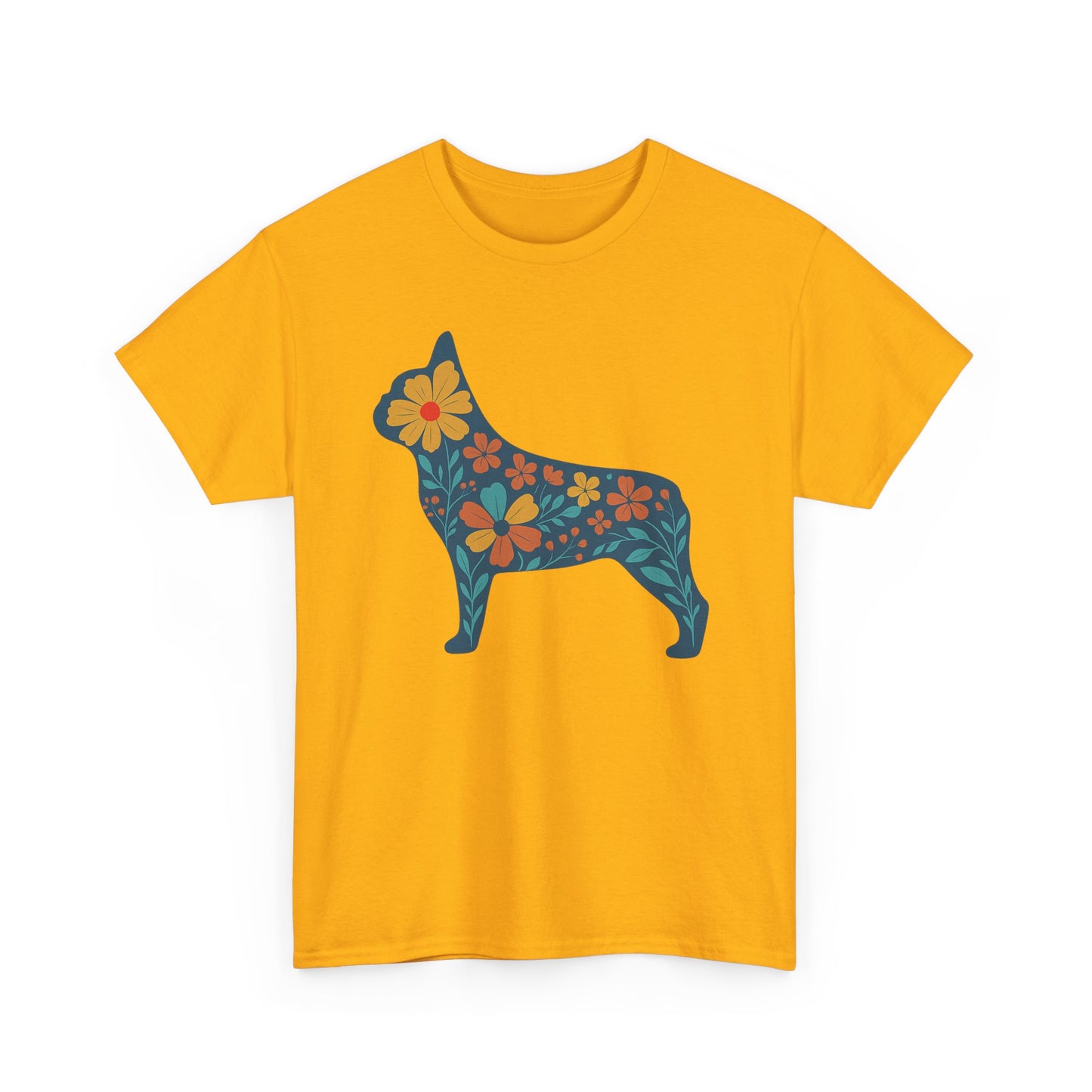 Floral Frenchie T-Shirt | Bright Flower French Bulldog Tee | Cute Dog Lover Shirt | Retro Pet Mom Gift | Boho Botanical Frenchie Graphic Tee