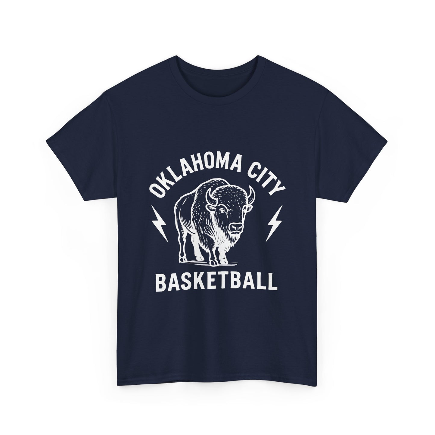 Oklahoma City Bison Basketball Shirt • OKC Hoops Tee • Retro Thunder Spirit T-Shirt • Western Bison Basketball Fan Shirt