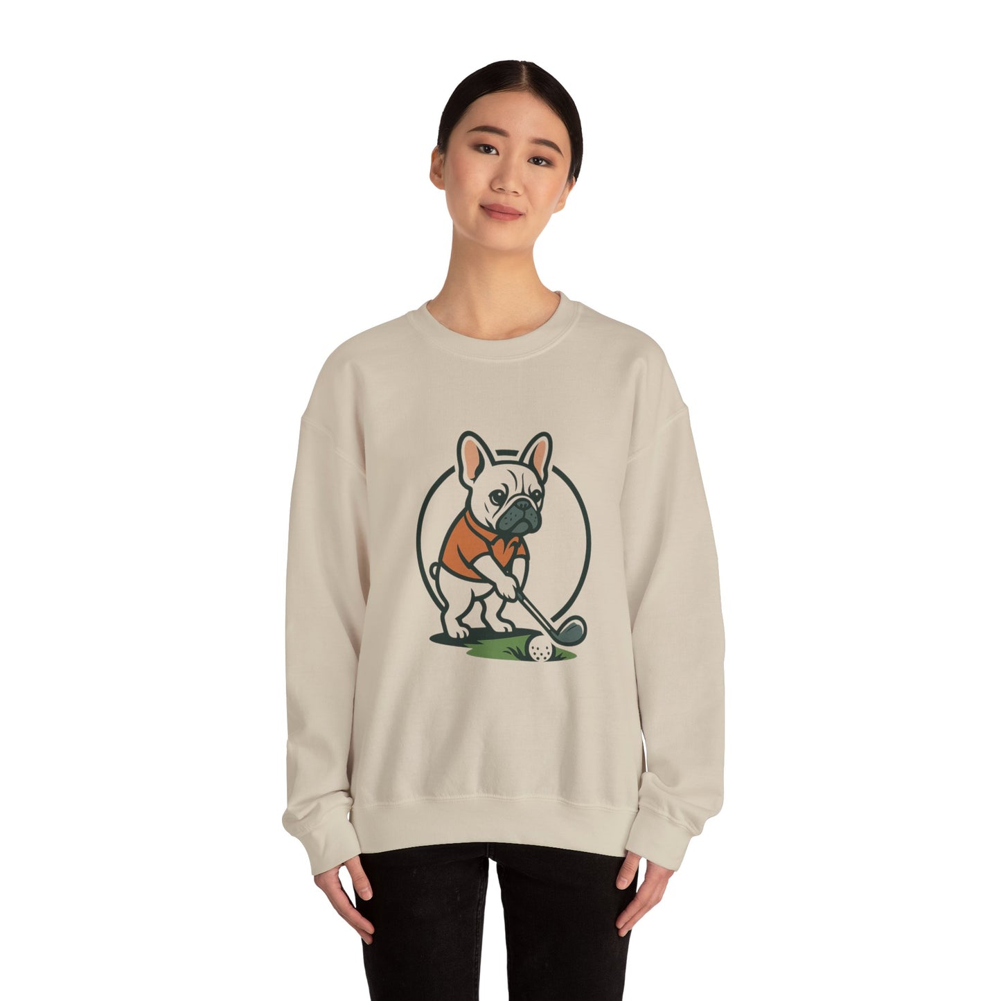 Cute Golfing Dog Sweatshirt | Unisex Heavy Blend Crewneck | Perfect for Dog Lovers, Golf Enthusiasts, and Casual Outings