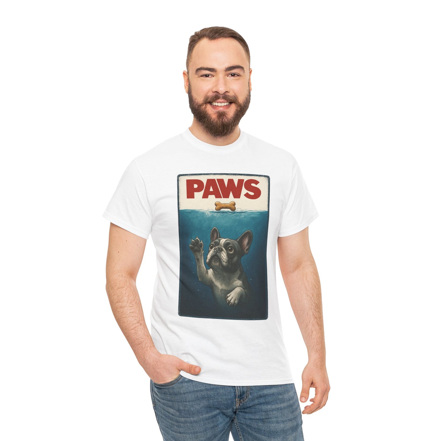 PAWS Frenchie Shirt | Funny French Bulldog Parody Tee | Dog Lover Novelty T-Shirt | Cute Frenchie Graphic | Unique Gift for Frenchie Owners