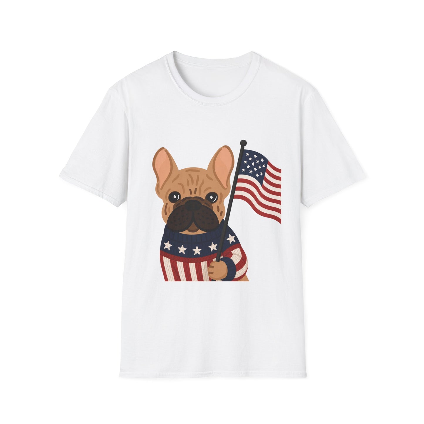 Patriotic French Bulldog Shirt, American Flag Frenchie Tee, 4th of July Dog Shirt, USA French Bulldog Shirt, Independence Day Frenchie, Dog Lover Gift, Patriotic Puppy Tee